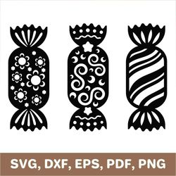 Candy svg, candy template, candy dxf, candy png, candy laser cut, candy cut file, candy pdf, Cricut, Silhouette, SVG