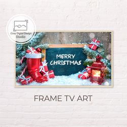 Samsung Frame TV Art | 4k Merry Christmas Lettering Decor Composition for Frame TV | Digital Art Frame TV