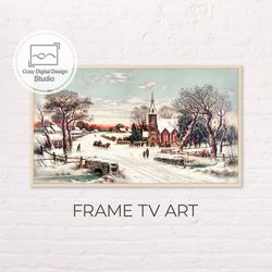 Samsung Frame TV Art | 4k Winter Christmas Landscape Art for Frame TV | Digital Art Frame TV