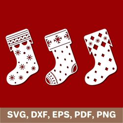 Christmas stocking svg, christmas stocking template, christmas stocking dxf, christmas stocking png, Cricut, Silhouette