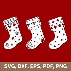 christmas stocking svg, christmas stocking template, christmas stocking dxf, christmas stocking png, cricut, silhouette