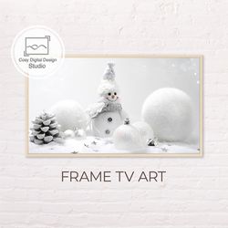 Samsung Frame TV Art | 4k Little Snowman Christmas Decor Art for Frame TV | Digital Art Frame TV