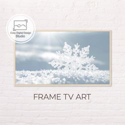 Samsung Frame TV Art | 4k Snowy White Winter Macro Snowflakes Art for Frame TV | Digital Art Frame TV