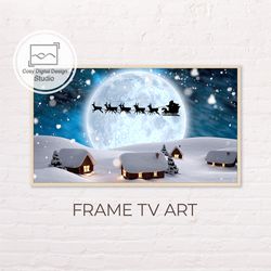 Samsung Frame TV Art | 4k Winter Christmas Snowy Santa Village Art for Frame TV | Digital Art Frame TV