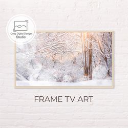 Samsung Frame TV Art | 4k Winter Christmas Snowy Forest Art for Frame TV | Digital Art Frame TV