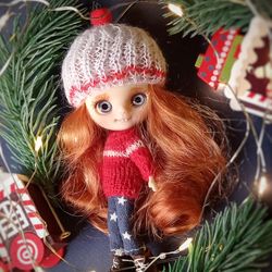 Petite Blythe. OOAK Doll. Mini Blythe. Little Doll. Christmas gift. Doll for Gift. Cute Doll. Blyte Custom Doll