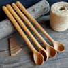 Handmade wooden spoon from natural beech wood with long handle - 05