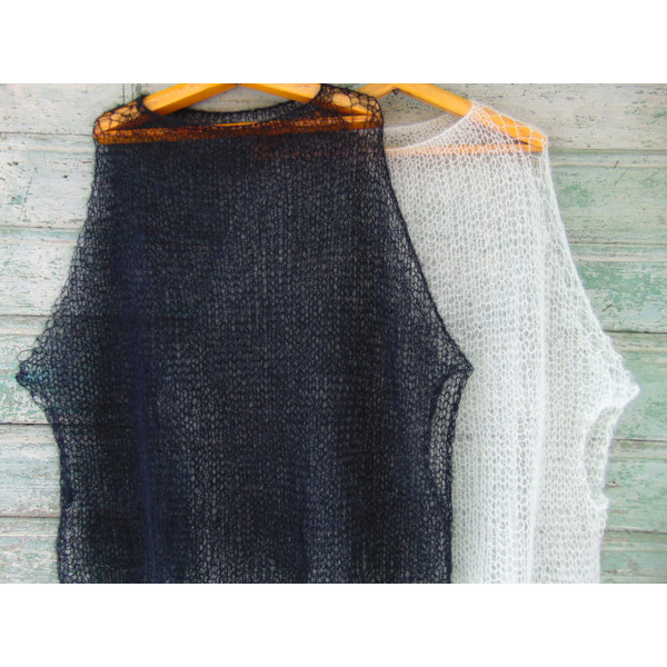 Knit loose sweater vest mohair (8).JPG