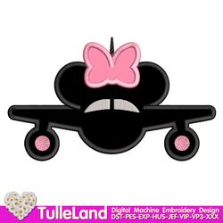 Airplane Birthday Mouse for Girl Design applique for Machine Embroidery