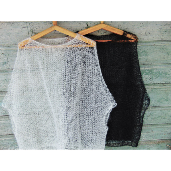 Knit loose sweater vest mohair (4).JPG