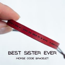 BEST SISTER EVER Morse Code Bracelet, gift for sister, bracelet for sister, sister birthday gift, Christmas gift