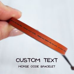 Custom morse code bracelet, personalized bracelet, friendship bracelet, best friend gifts, leather bracelet, best friend