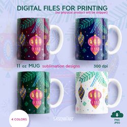 11 oz christmas mugs, set of sublimation designs for mugs, png jpeg digital download