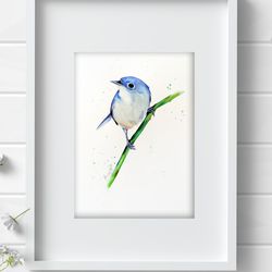 Original watercolor painting 8x11 inches bird wall room decor art by Anne Gorywine