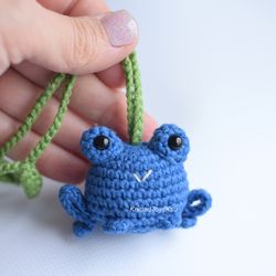 toad car decor, mothers day gifts blue frog car hanging charm, blue frog keychain birthday toad gift KnittedToysKsu