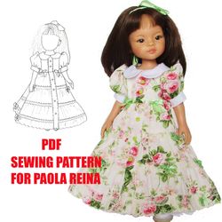 Sewing pattern and instruction for Paola Reina doll, dress for doll, doll clothes, Paola Reina dress