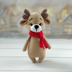 deer toy, plush deer, crochet deer, christmas toy, christmas decorations, plush toy, gift for kids