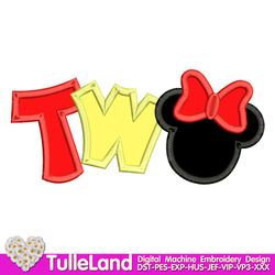 TWO Mouse Birthday oh TWOdles 2nd  Birthday Second  Birthday Oh Toodles, I'm  Design applique for Machine Embroidery