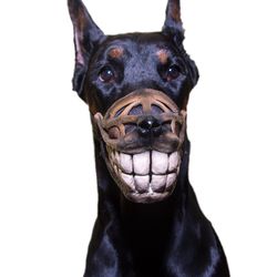 pet gift funny dog muzzle hand painted smile dog muzzle doberman muzzle dog training accessory halloween dog costume