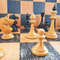 soviet vintage wooden chessmen 1950s