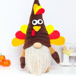 Turkey Gnome / Thanksgiving decor / Fall Gift / Scandinavian gnome