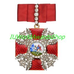 Order of St. Alexander Nevsky large with a hairpin with rhinestones. Russian empire. Copy LUX