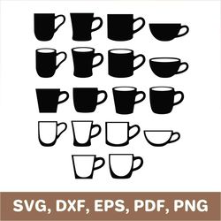 Coffee cup svg, tea cup svg, coffee mug svg, teacup svg, tea mug svg, coffee cup dxf, tea cup dxf, coffee mug svg, SVG