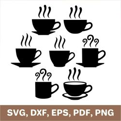 coffee cup svg, tea cup svg, teacup svg, coffee cup dxf, tea cup dxf, teacup dxf, coffee cup png, tea cup png, cricut