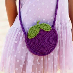 Handmade purse, girl gift, crochet handbag, toddler gift, blueberry bag, blueberry accessory