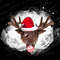 Christmas deer red hat and bubble gum png Instant download