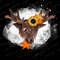 Moose with sunflower and leafs wreath on bleach background PNG sublimation