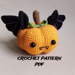 Crochet Halloween Decoration, halloween pumpkin, crochet pattern PDF