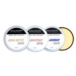 ashbury bloom natural lotion bars - 3 pc, variety lotion bars collection