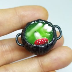 Miniature potion in a cauldron , Handmade