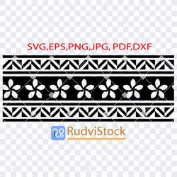 Tattoo Svg. Tongan flowers pattern tribal seamless band