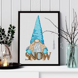 Winter gnome, Winter cross stitch, Christmas cross stitch, Counted cross stitch, Cross stitch pattern