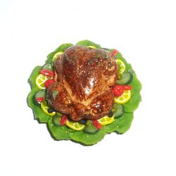 Dollhouse miniature 1:12 baked chicken
