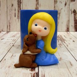 Girl with puppy- silicone mold