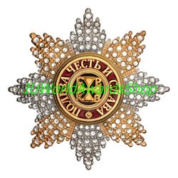 Star of the Order of St. Vladimir with rhinestones. Russian empire. Copy LUX