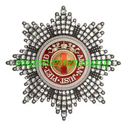 Star of the Order of St. Anne with rhinestones. Russian empire. Copy LUX