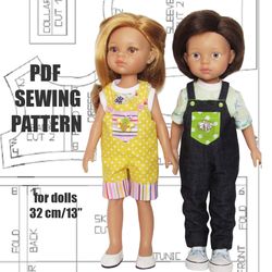 Sewing pattern and instruction for Paola Reina doll, overalls for doll, doll clothes, Paola Reina romper