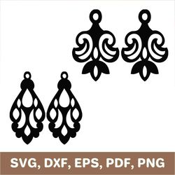 Dangle earrings svg, dangling earrings template, dangle earrings dxf, dangle earrings laser cut, Cricut, SVG, PDF, DXF