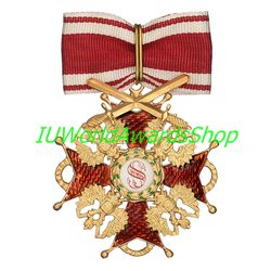Order of St. Stanislaus II class with upper swords. Russian empire. Copy LUX
