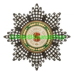 Star of the Order of St. Stanislaus with rhinestones. Russian empire. Copy LUX
