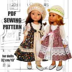 sewing pattern and instruction for paola reina doll, dress, sundress and underwear for doll, doll clothes