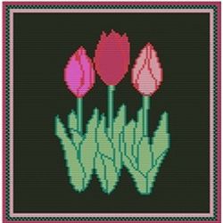 cross stitch tulips bouquet cross stitch pattern diy handmade embroidery