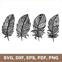 Feather svg, feather template, feather dxf, feather png, feather laser cut, feather cut file, feather pdf, Cricut, SVG