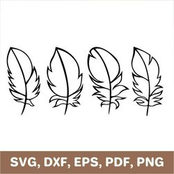 feather svg, feather template, feather dxf, feather png, feather laser cut, feather cut file, feather pdf, cricut, svg