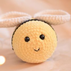 wasp plush, bee happy chubby bee plush toy, bumblebee gifts, wasp lovers gift, bee gifts by KnittedToysKsu