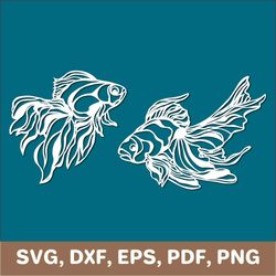 Fish svg, fish dxf, fish png, fish cut file, fish cricut, fish silhouette, goldfish svg, goldfish dxf, goldfish png, SVG